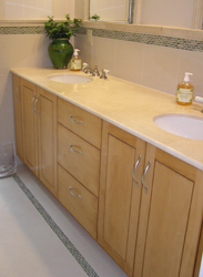 light stain maple vanity